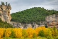 Autunm landscape with vertical rocks in Cuenca