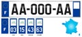 Auvergne, french regional license plate template, detail of the side label of the department Royalty Free Stock Photo