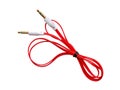 Aux cable isolate on white (clipping path) Royalty Free Stock Photo