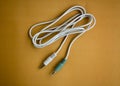 Aux plug audio stereo cable Royalty Free Stock Photo