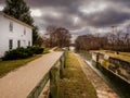 Dark clouds above the canal Royalty Free Stock Photo