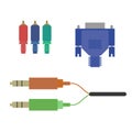 Aux vga component cable Royalty Free Stock Photo