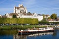 Auxerre cityscape in summer in a sunny day