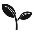 Auyrveda herb leaf icon, simple style