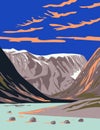 Auyuittuq National Park in the Qikiqtaaluk Region of Nunavut in Canada WPA Poster Art