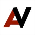 AV, VA initials letter company logo and icon
