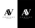 Av, va letter modern initial logo design vector, with white and black color that can be used for any creative business. Royalty Free Stock Photo