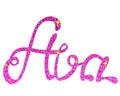 Ava name lettering pink tinsles