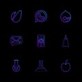 avacardo , whatsapp , message , email , mobile , rocket , apple, flask , beaker, chemical , eps icons set vector