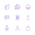 avacardo , whatsapp , message , email , mobile , rocket , apple, flask , beaker, chemical , eps icons set vector