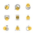 avacardo , whatsapp , message , email , mobile , rocket , apple, flask , beaker, chemical , eps icons set vector