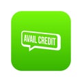 Avail credit icon green vector Royalty Free Stock Photo