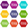 Avail credit icons set 9 vector Royalty Free Stock Photo