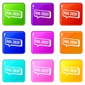 Avail credit icons set 9 color collection Royalty Free Stock Photo