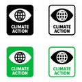 `Climate action` hazard and impacte diminution information sign Royalty Free Stock Photo