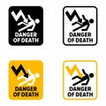 `Danger of death` warning information sign