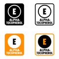 E Alpha-tocopherol vitamin form information sign Royalty Free Stock Photo