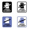 `Latex allergy` warning information sign