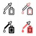Pippete and Bottle vector color icon