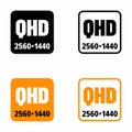 `QHD 2560x1440` display resolution information sign