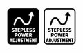 Stepless power adjustment information sign
