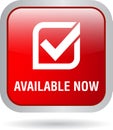 Available now web button Royalty Free Stock Photo