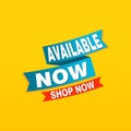 Available now label, badge, seal or burst flat vector icon for apps and websites Royalty Free Stock Photo