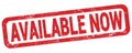 AVAILABLE NOW text written on red rectangle stamp Royalty Free Stock Photo