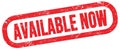 AVAILABLE NOW, text written on red stamp sign Royalty Free Stock Photo