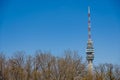 Avala Tower telecommunications tower in Avala mountain in Belgrade, Serbia Royalty Free Stock Photo