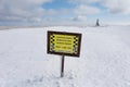 Avalanche area - warning sign in Czech, English and German language.