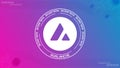 Avalanche AVAX vector symbol with cryptocurrency themed background design.