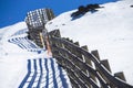 Avalanche barriers protecting ski slopes in Sierra Nevada
