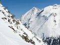 Avalanche barriers in the Zillertaler Alps near to the Glacier of Hintertux