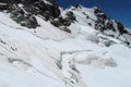 Avalanche in the Caucasus mountains