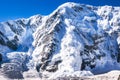 Power of nature. Avalanche in the Caucasus Royalty Free Stock Photo