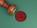 Avalanche Crypto Signature Royal Approved Official Wax Seal 3D Illustration