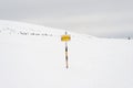 Avalanche danger sign, mountain snow area Royalty Free Stock Photo