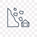 Avalanche and House vector icon isolated on transparent background, linear Avalanche and House transparency concept can be used w