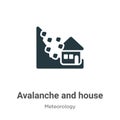 Avalanche and house vector icon on white background. Flat vector avalanche and house icon symbol sign from modern meteorology