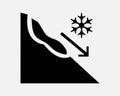 Avalanche Icon. Landslide Ice Snow Mountain Natural Disaster Danger Storm Hazard Risk Sign Symbol