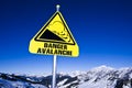 Avalanche risk in mountain Royalty Free Stock Photo