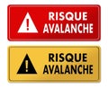 Avalanche Risk warning panels in French translation Royalty Free Stock Photo