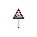 avalanche, sign, warning outline icon. Element of winter sport illustration. Signs and symbols icon can be used for web Royalty Free Stock Photo