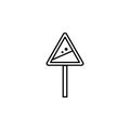 Avalanche, sign, warning outline icon. Element of winter sport illustration. Signs and symbols icon can be used for web, logo, Royalty Free Stock Photo