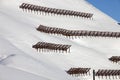 Avalanche snow bridge near a ski-resort in Austria's Skiwelt Royalty Free Stock Photo