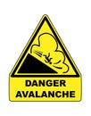 Avalanche warning danger sign Royalty Free Stock Photo