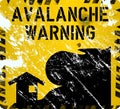 Avalanche warning sign, grungy and weathered, vector eps 10