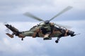 Australian Army Eurocopter Tiger ARH Armed reconnaissance helicopter with a Royal Australian Air Force RAAF Boeing C-17A cargo a Royalty Free Stock Photo