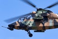 Australian Army Eurocopter Tiger ARH Armed reconnaissance helicopter with a Royal Australian Air Force RAAF Boeing C-17A cargo a